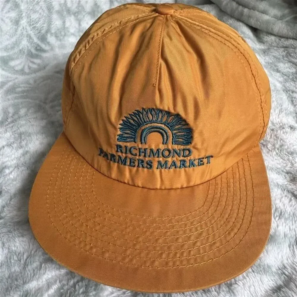 Richmond Farmers Market Weld MFG Nylon Strapback Hat Mustard